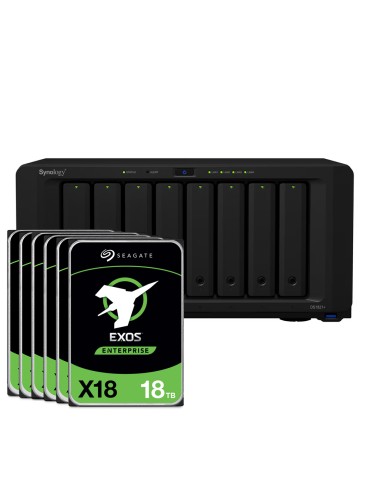 Synology DS1821+ 144TB Seagate Exos NAS-Bundle NAS inkl. 8x 18TB Seagate Exos 3,5 Zoll SATA Festplatte