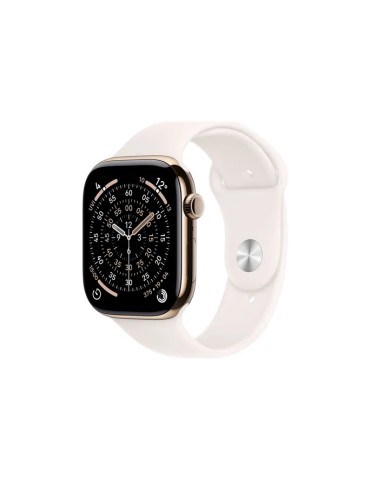 Apple Watch Series 11 Cellular 46mm Gold Titan Gehäuse mit Blassrosa Sport Band - S/M