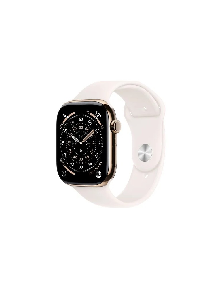 Apple Watch Series 11 Cellular 46mm Gold Titan Gehäuse mit Blassrosa Sport Band - S/M