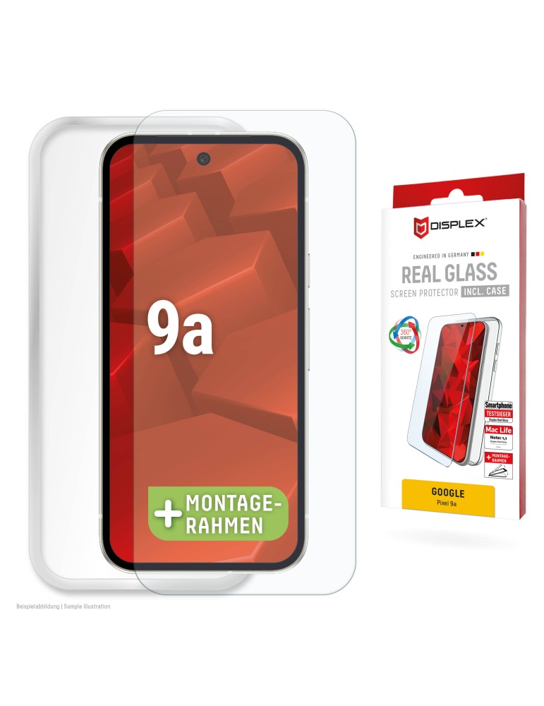 DISPLEX Real Glass Schutzfolie + Schutzhülle für Google Pixel 9a