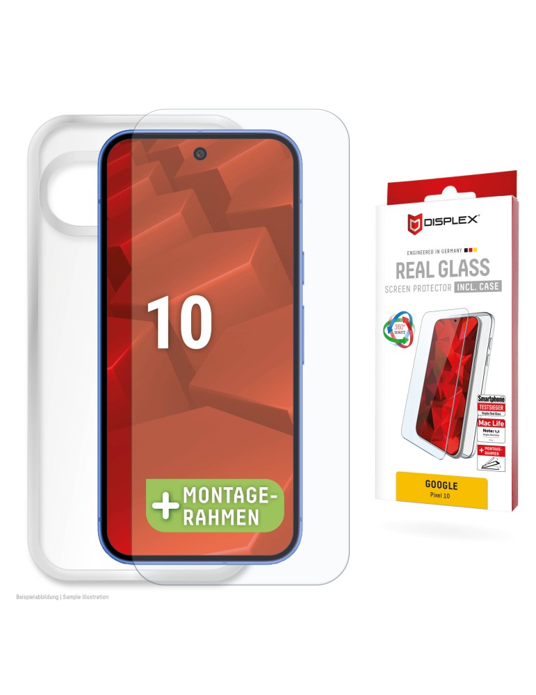 DISPLEX Real Glass Schutzfolie + Schutzhülle für Google Pixel 10