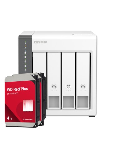 QNAP TS-433-4G 8TB WD Red Plus NAS-Bundle NAS inkl. 2x 4TB WD Red Plus 3.5 Zoll SATA Festplatte