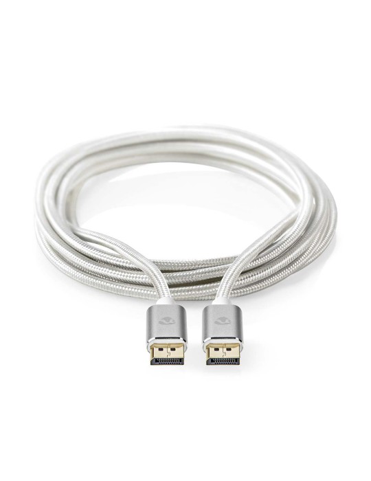 Nedis 2m Displayport-Kabel, 8K@60Hz, vergoldete Stecker, silber