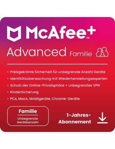 McAfee Plus Advanced - Family [Geräte unbegrenzt - 1 Jahr]