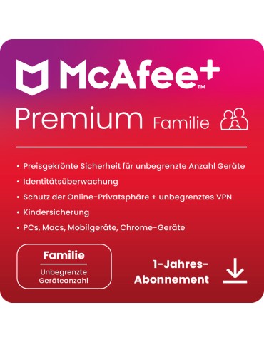 McAfee Plus Premium - Family [Geräte unbegrenzt - 1 Jahr]