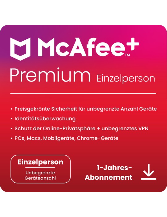 McAfee Plus Premium - Individual [Geräte unbegrenzt - 1 Jahr]