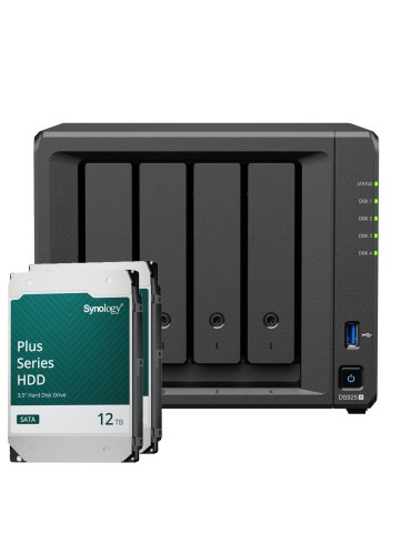 Synology DS925+ 24TB Plus HDD NAS-Bundle NAS inkl. 2x 12TB Synology Plus 3.5 Zoll SATA Festplatte