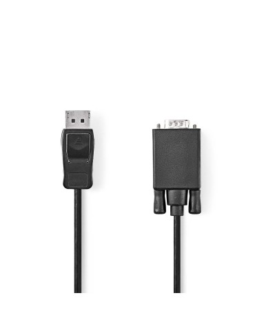 Nedis VGA-Kabel, DisplayPort Stecker | VGA Stecker | Vernickelt | Maximale Auflösung: 1080p | 2.00 m | Rund | PVC | Schwarz | La