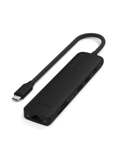 Satechi USB-C 7-in-1 Slim Multiport Adapter with Ethernet Black