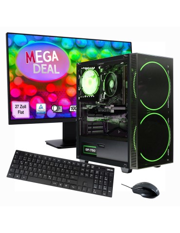 Hyrican Gaming-PC + MSI PRO MP273ADE SET AMD Ryzen 7 5700X, 32GB DDR4 RAM, 1TB M.2 SSD, NVIDIA GeForce RTX 4060, Windows 11 Home