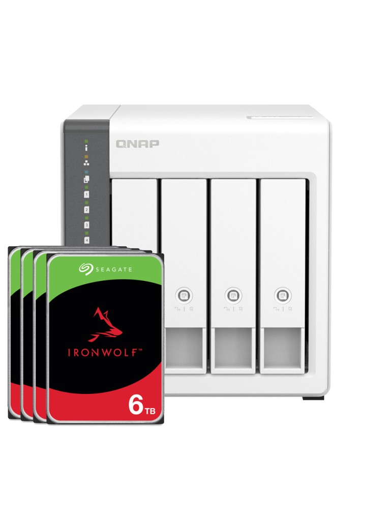 QNAP Systems TS-433-4G 24TB Seagate IronWolf NAS-Bundle NAS inkl. 4x 6TB Seagate IronWolf 3.5 Zoll SATA Festplatte