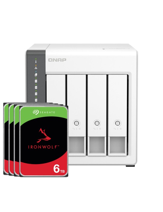 QNAP Systems TS-433-4G 24TB Seagate IronWolf NAS-Bundle NAS inkl. 4x 6TB Seagate IronWolf 3.5 Zoll SATA Festplatte