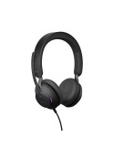 Jabra Evolve2 40 SE, Beidseitiges Headset, Kabelgebunden USB-C-Anschluss, 3 Mikrofone, Geräuschisolierendes Design, MS Teams zer