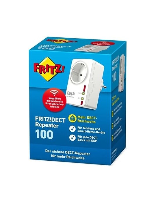 FRITZ!DECT Repeater 100 (Erhöht DECT-Reichweite Telefon & Smart Home Geräte)