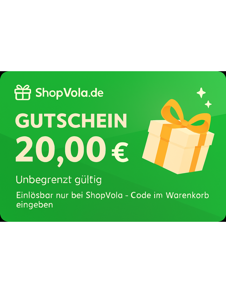 Shopvola Wertgutschein 20 € – Geschenkidee für alle Kategorien
