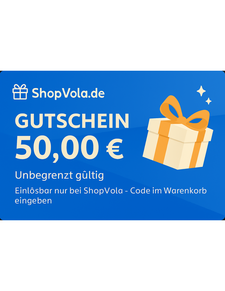 Shopvola Wertgutschein 50 € – Geschenkidee für alle Kategorien