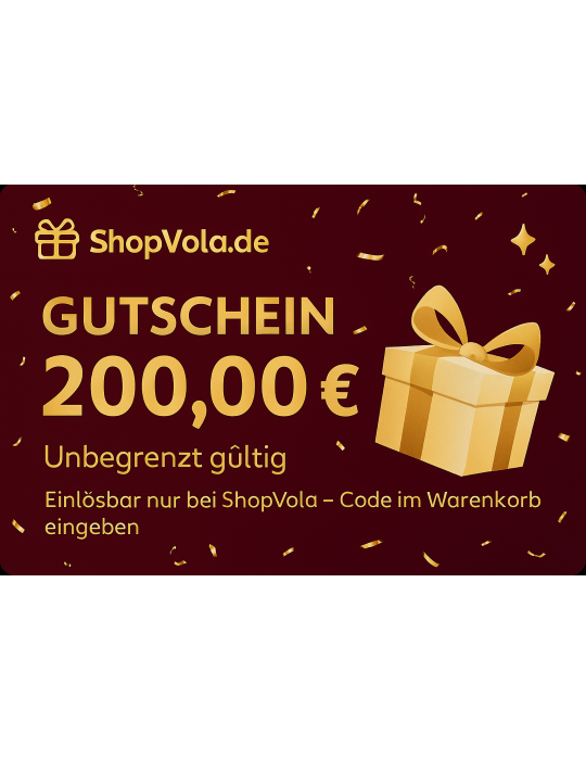 Shopvola Wertgutschein 200 € – Geschenkidee für alle Kategorien