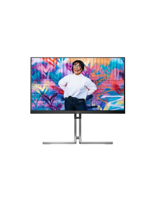 AOC Q27U3CV 27 Zoll QHD Monitor, Lautsprecher, höhenverstellbar, HDR400 (2560x1440, 75 Hz, HDMI, DisplayPort (in/out), USB-C (96