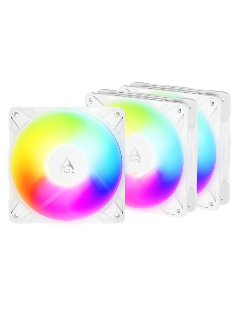 ARCTIC P12 PRO Reverse A-RGB weiß 3er-Pack | Gehäuselüfter