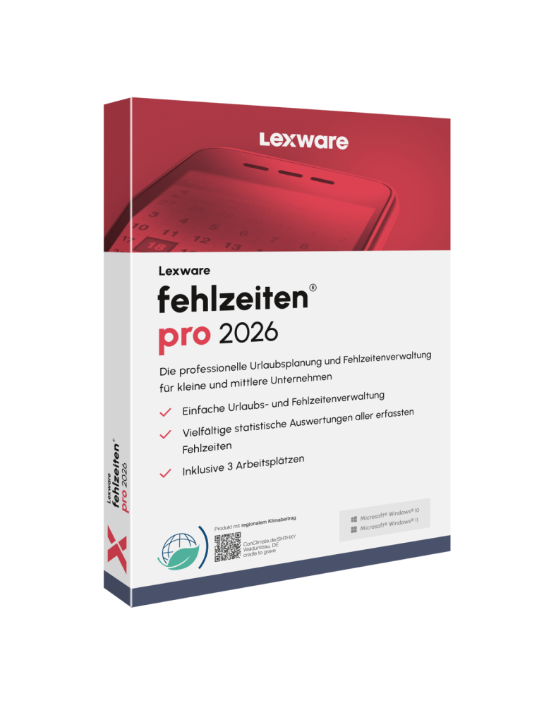 Lexware fehlzeiten pro 2026 Jahresversion (365-Tage)