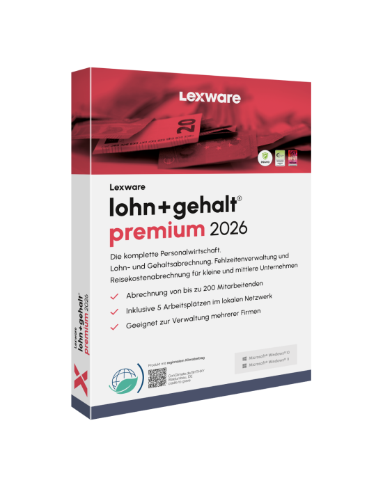 Lexware lohn+gehalt premium 2026 Jahresversion (365-Tage)