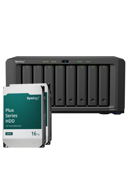 Synology DS1825+ 32TB Plus HDD NAS-Bundle NAS inkl. 2x 16TB Synology Plus 3.5 Zoll SATA Festplatte