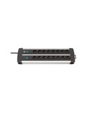 Brennenstuhl Premium-ALU-Line DUO 2x8fach sw *DE* 3m H05VV-F3G1,5 mit 2 Schaltern