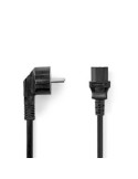 Nedis Stromkabel Schutzkontaktstecker Vernickelt, 5.0 m, schwarz