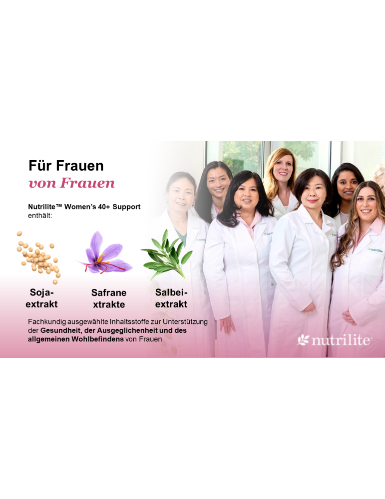 Nutrilite™ Women’s 40+ – Pflanzliche Unterstützung für Frauen ab 40 | Wechseljahre & Wohlbefinden