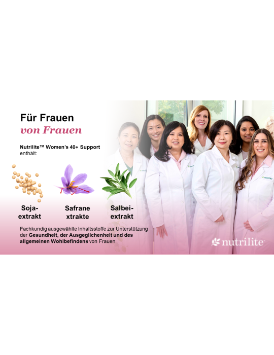 Nutrilite™ Women’s 40+ – Pflanzliche Unterstützung für Frauen ab 40 | Wechseljahre & Wohlbefinden