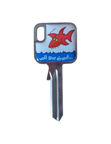 Schlüsselrohling Hai – „voll gut drauf…“ Comic-Design 2