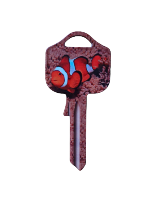 Schlüsselrohling Clownfisch – Unterwasserwelt Design