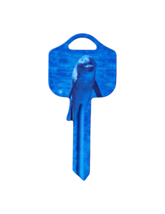 Schlüsselrohling Delfin – Ozeanwelt Design mit Tiermotiv