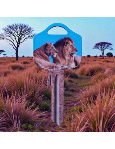 Schlüsselrohling Löwenpaar – Tiermotiv mit Charakter