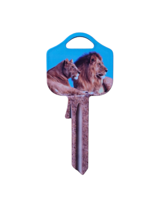 Schlüsselrohling Löwenpaar – Tiermotiv mit Charakter