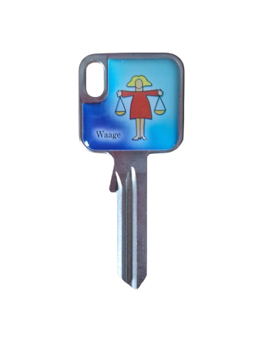 Schlüsselrohling Sternzeichen Waage – Design mit Waagschalen 2