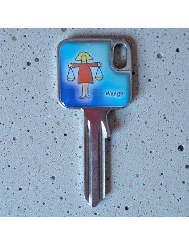 Schlüsselrohling Sternzeichen Waage – Design mit Waagschalen