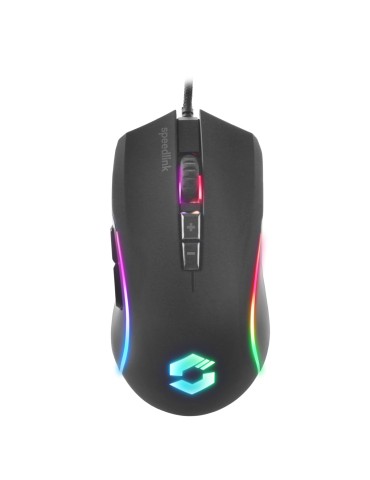 Speedlink ZAVOS Gaming Mouse, 7 Tasten, Mehrfarbige Beleuchtung, Bis zu 3.200dpi Auflösung, Gummierte Oberfläche