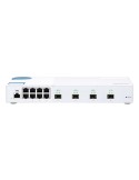 QNAP Systems QSW-M408S 12-Port Smart Managed Switch [4x 10GbE SFP+, 8x 1GbE (RJ45), Layer 2, Netzwerkmanagement]