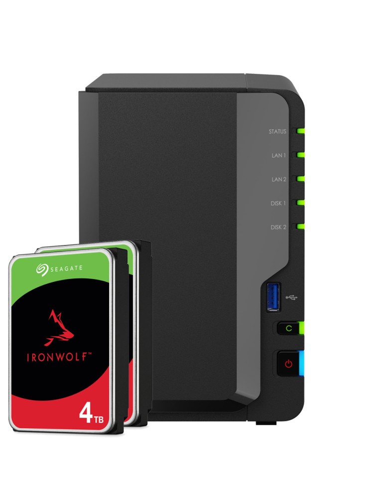 Synology DS225+ 8TB Seagate IronWolf NAS-Bundle NAS inkl. 2x 4TB Seagate IronWolf 3.5 Zoll SATA Festplatte