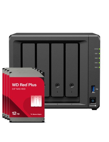 Synology DS425+ 48TB WD Red Plus NAS-Bundle NAS inkl. 4x 12TB WD Red Plus 3.5 Zoll SATA Festplatte