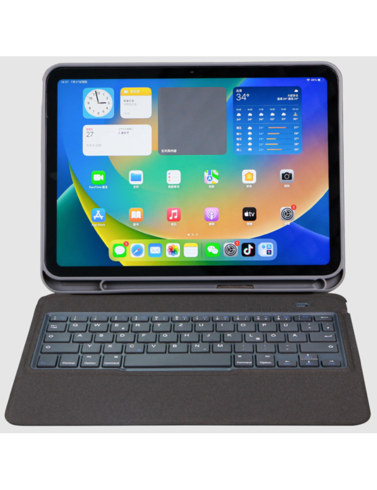 Deqster Slim Keyboard 2 für 13" Apple iPad Pro (M4), QWERTZ, DE-Layout, Grau