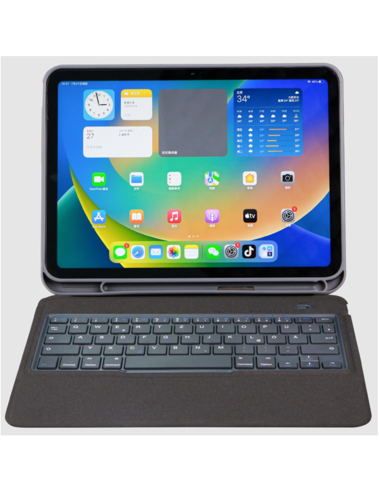 Deqster Slim Keyboard 2 für 13" Apple iPad Air(M2/M3), QWERTZ, DE-Layout, Grau