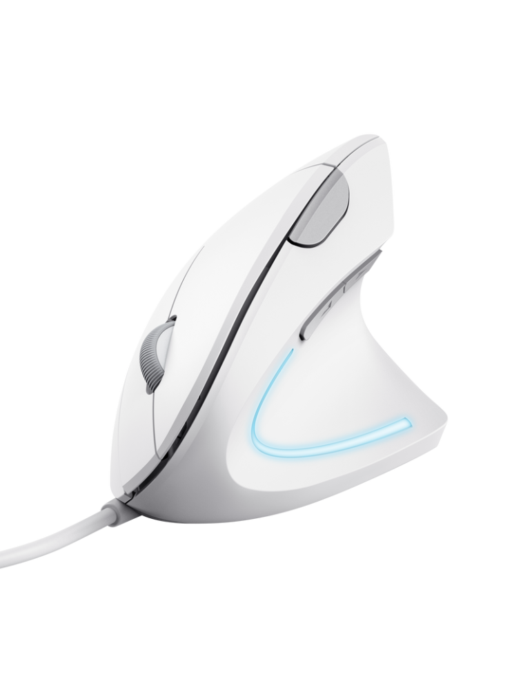 Trust Verto Vertikale ergonomische Maus, Kabelgebunden - Weiß