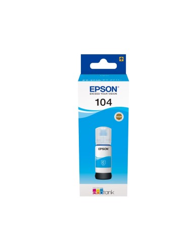 Epson 104 EcoTank-Tintenflasche Cyan 65 ml 7.500 Seiten Für Kompatibilität, siehe Artikel-Beschreibung