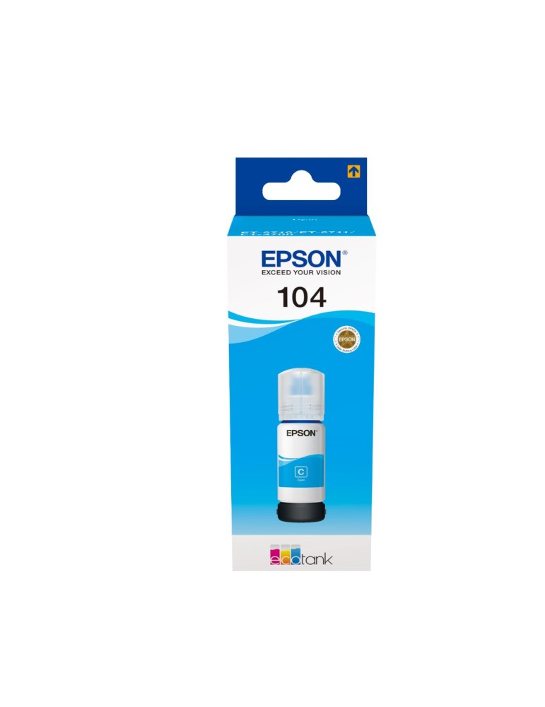 Epson 104 EcoTank-Tintenflasche Cyan 65 ml 7.500 Seiten Für Kompatibilität, siehe Artikel-Beschreibung