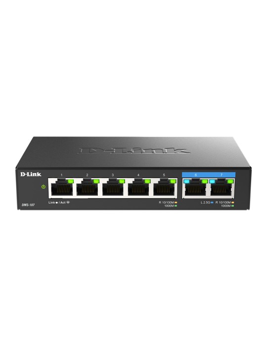 D-Link DMS-107 Unmanaged Switch 5x Gigabit Ethernet, 2x 2.5 Gigabit Ethernet