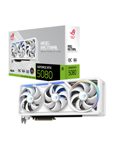ASUS ROG ASTRAL RTX 5080 O16G White - 16GB GDDR7, 3x DisplayPort, 2x HDMI