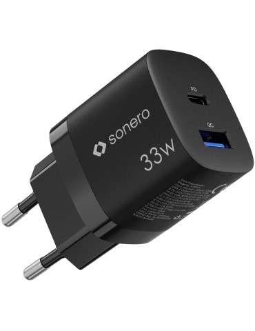 sonero USB-C & USB-A GaN Ladegerät - 2 Port - 33W PD - schwarz