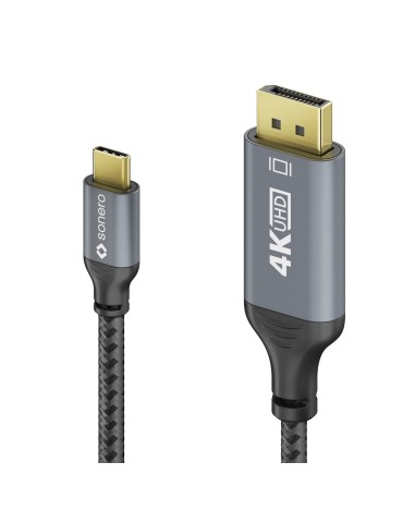 Sonero USB-C auf DisplayPort Kabel - 4K60, 21,6Gbps - grau/schwarz - 2,00m